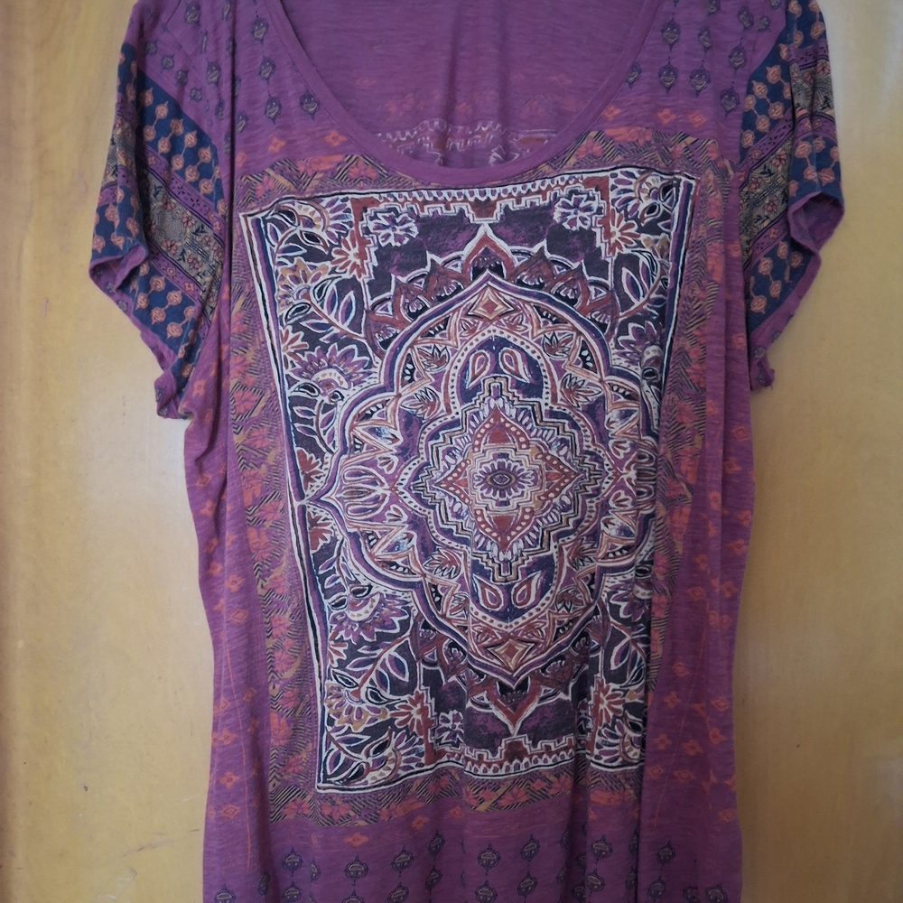 Lucky Brand Purple Graphic Short Sleeve Tee